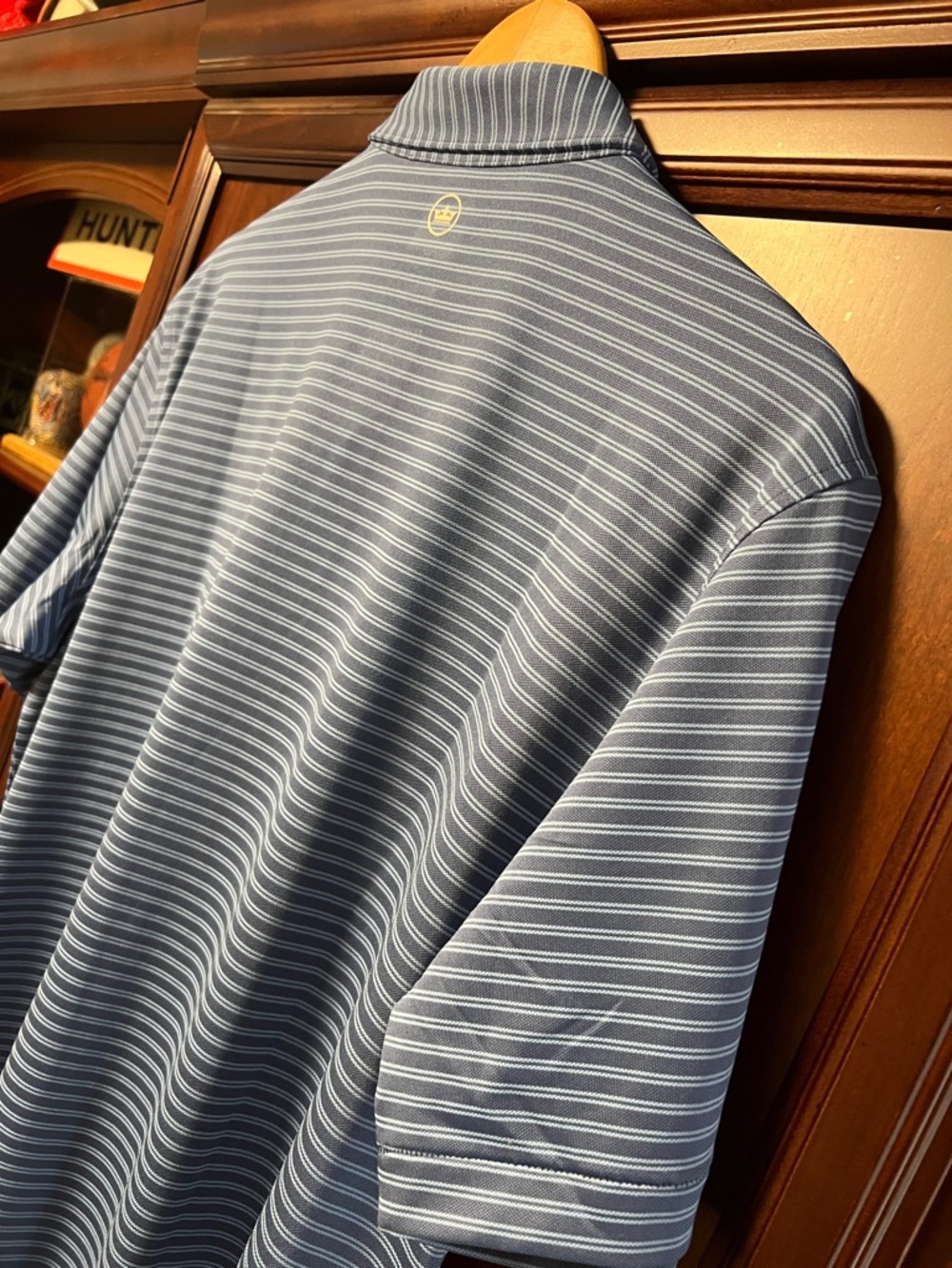 Brand New Peter Millar Crown Crafted Stretch Classic unique blue Striped Polo! - Picture 6 of 14
